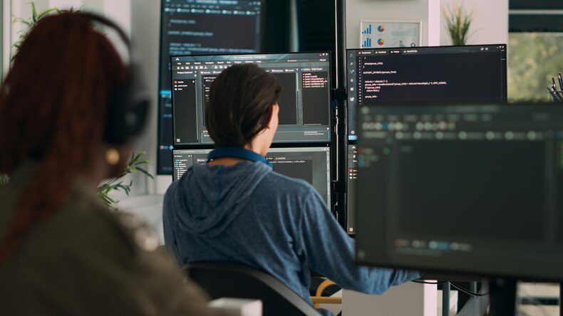 Developer at multiple monitors