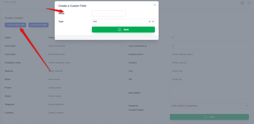 add custom fields to contacts